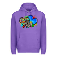 Purple autism hearts Premium Hoodie - Zillion Design Studio