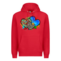 Red autism hearts Premium Hoodie - Zillion Design Studio