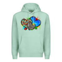 Seafoam autism hearts Premium Hoodie - Zillion Design Studio