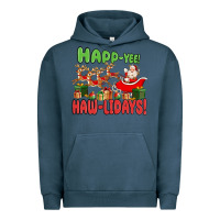 Pigment Midnight Navy happ yee haw lidays Urban Hoodie - MaliasSmallBusiness