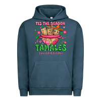 Pigment Midnight Navy tis the season for tamales tama la la la Urban Hoodie - MaliasSmallBusiness