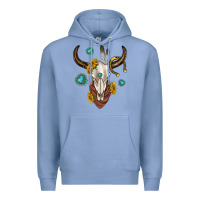Colony Blue western cow skull Premium Hoodie - texasbilliewilder