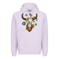 Lilac western cow skull Premium Hoodie - texasbilliewilder