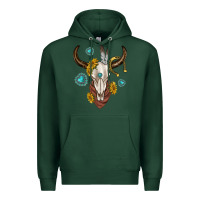 Sports Green western cow skull Premium Hoodie - texasbilliewilder