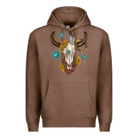 Chestnut western cow skull Premium Hoodie - texasbilliewilder