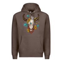 Coffee western cow skull Premium Hoodie - texasbilliewilder