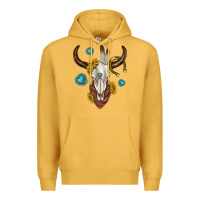 Mustard western cow skull Premium Hoodie - texasbilliewilder