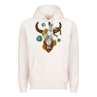 Pale Pink western cow skull Premium Hoodie - texasbilliewilder