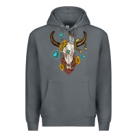 Rock western cow skull Premium Hoodie - texasbilliewilder