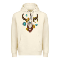 Sandshell western cow skull Premium Hoodie - texasbilliewilder