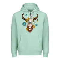 Seafoam western cow skull Premium Hoodie - texasbilliewilder