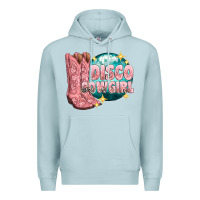 Blue Mist western disco cowgirl Premium Hoodie - texasbilliewilder