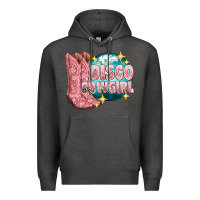 Charcoal Heather western disco cowgirl Premium Hoodie - texasbilliewilder