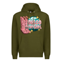 Army Green western disco cowgirl Premium Hoodie - texasbilliewilder