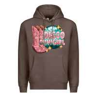 Coffee western disco cowgirl Premium Hoodie - texasbilliewilder