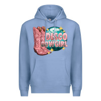 Colony Blue western disco cowgirl Premium Hoodie - texasbilliewilder