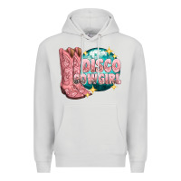 Dove Grey western disco cowgirl Premium Hoodie - texasbilliewilder