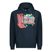 Navy western disco cowgirl Premium Hoodie - texasbilliewilder