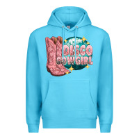 Ocean Blue western disco cowgirl Premium Hoodie - texasbilliewilder