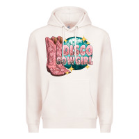 Pale Pink western disco cowgirl Premium Hoodie - texasbilliewilder