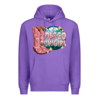 Purple western disco cowgirl Premium Hoodie - texasbilliewilder