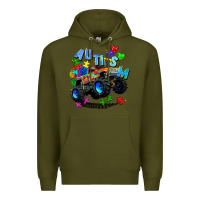 Army Green monster truck autism Premium Hoodie - Zillion Design Studio