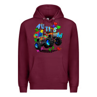 Burgundy monster truck autism Premium Hoodie - Zillion Design Studio