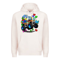 Pale Pink monster truck autism Premium Hoodie - Zillion Design Studio
