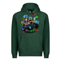 Sports Green monster truck autism Premium Hoodie - Zillion Design Studio