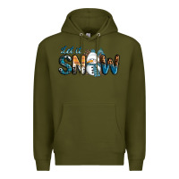 Army Green Let It Snow Snowman Premium Hoodie - RanaPortraitStore