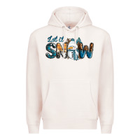 Pale Pink Let It Snow Snowman Premium Hoodie - RanaPortraitStore
