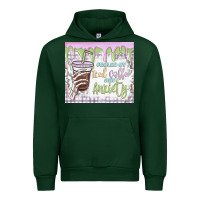 Forest Green fueled by iced coffee and anxiety Urban Hoodie - MaliasSmallBusiness