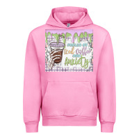 Fuchsia Pink fueled by iced coffee and anxiety Urban Hoodie - MaliasSmallBusiness