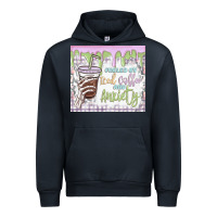 Navy fueled by iced coffee and anxiety Urban Hoodie - MaliasSmallBusiness