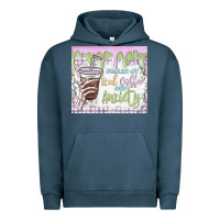Pigment Midnight Navy fueled by iced coffee and anxiety Urban Hoodie - MaliasSmallBusiness