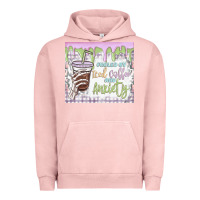 Pigment Salmon fueled by iced coffee and anxiety Urban Hoodie - MaliasSmallBusiness