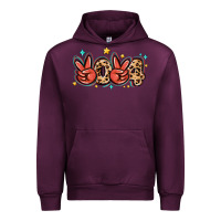 Mauve Wine 2024 stars and leopard Urban Hoodie - MaliasSmallBusiness