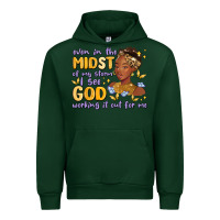 Forest Green even in the midst of my storm i see god working it Urban Hoodie - MaliasSmallBusiness