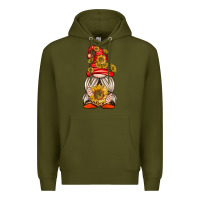 Army Green western gnome with sunflowers Premium Hoodie - texasbilliewilder