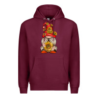 Burgundy western gnome with sunflowers Premium Hoodie - texasbilliewilder