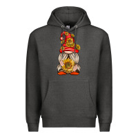 Charcoal Heather western gnome with sunflowers Premium Hoodie - texasbilliewilder