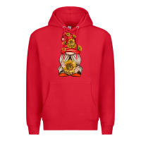 Red western gnome with sunflowers Premium Hoodie - texasbilliewilder