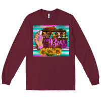 Burgundy nail boss tumbler Long Sleeve Tee - BarkalooDesign