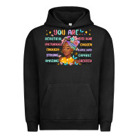 Pigment Black you are beautiful victorious enough strong Urban Hoodie - MaliasSmallBusiness