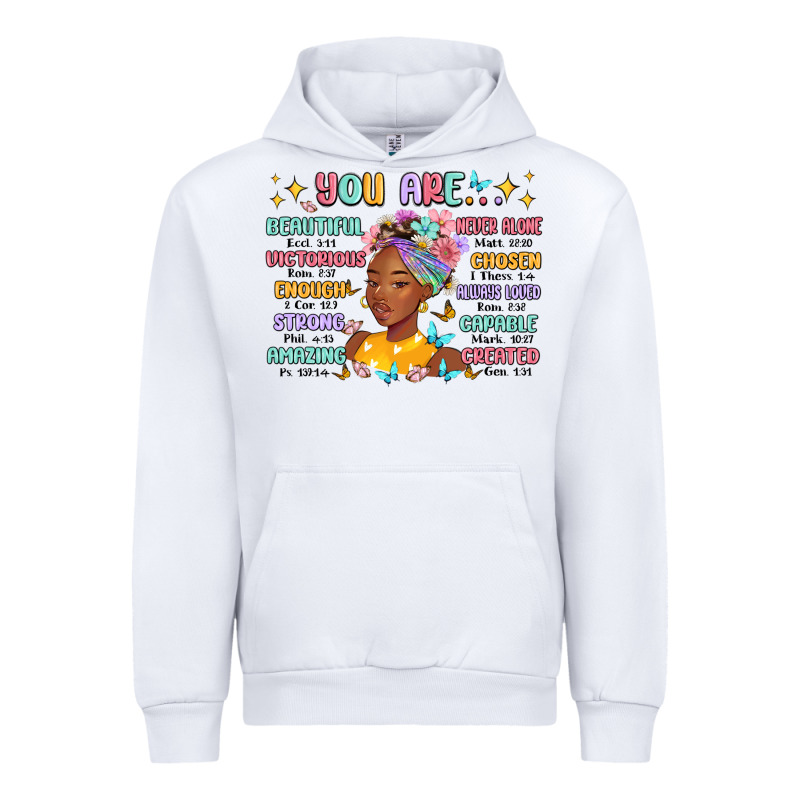 You Are Beautiful Victorious Enough Strong Urban Hoodie by MaliasSmallBusiness | Teevron