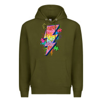 Army Green lightning bolt autism Premium Hoodie - Zillion Design Studio