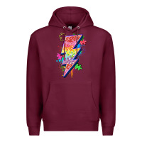 Burgundy lightning bolt autism Premium Hoodie - Zillion Design Studio