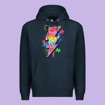 Lightning Bolt Autism Premium Hoodie Designed By Zillion Design Studio