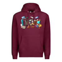 Burgundy i hook it up sewing Premium Hoodie - Zillion Design Studio