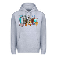 Heather Grey i hook it up sewing Premium Hoodie - Zillion Design Studio